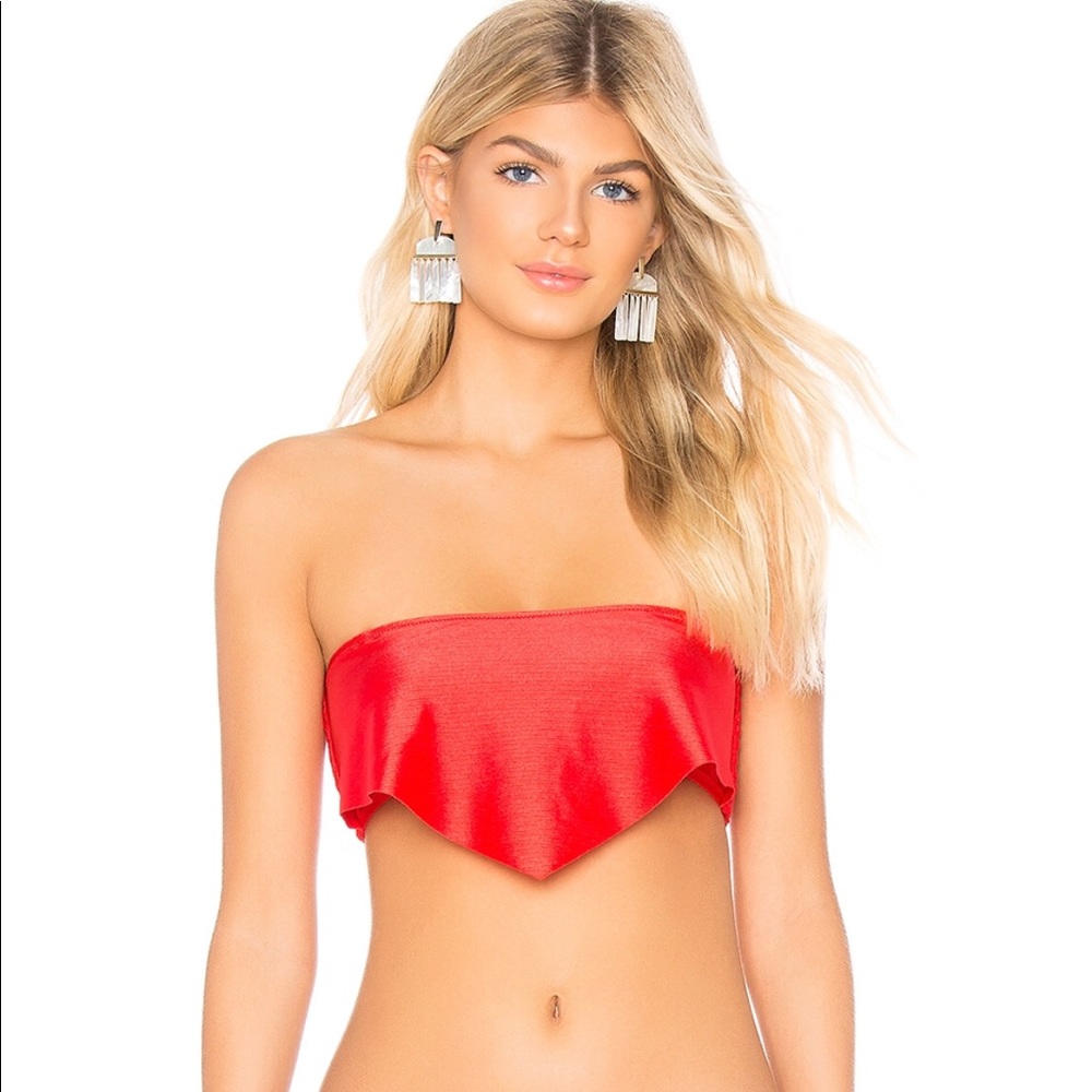 Red Bandeau Bikini Top